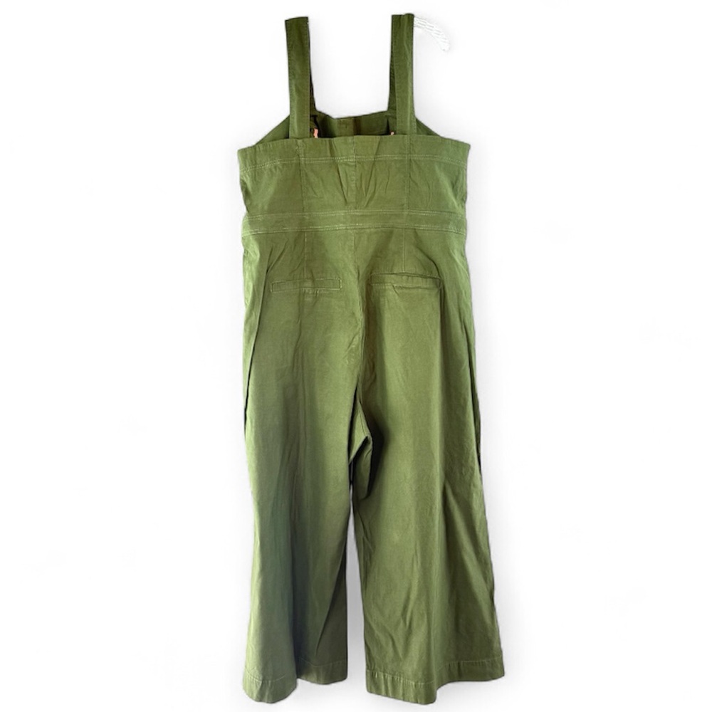 Maeve Anthropologie "The Colette" Green Sleeveless Cropped Wide Leg Jumpsuit - Picture 4 of 16
